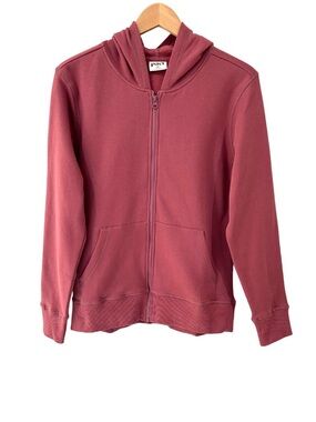 Pact women’s Fleece full zip Hoodie M dusty rose mauve Organic Cotton NWOT